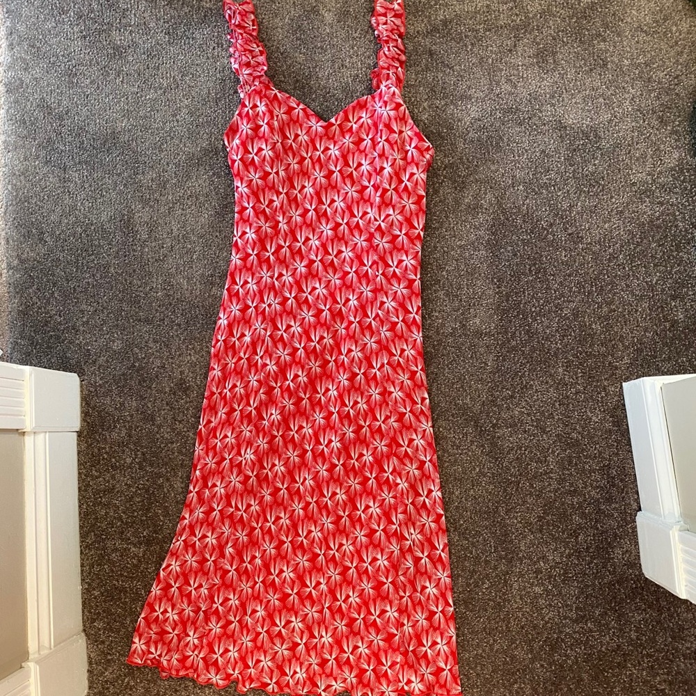 Red and white summer dress